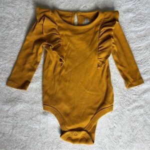 GAP Mustard Ruffled Bodysuit